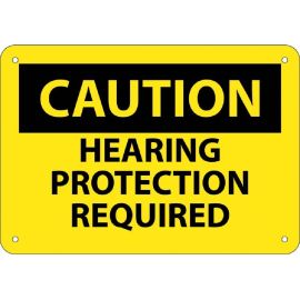 10x14"- Aluminum "Caution Hearing Protection Required" Sign