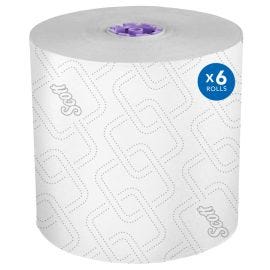Scott 02001 White Hard Roll Towels 8" x 950’ 6RL/CS