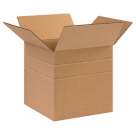 10 x 10 x 10" Multi-Depth Corrugated Boxes 25/BDL, 500/Bale