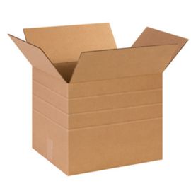 14 x 12 x 12" Multi-Depth Corrugated Boxes 25/BDL, 250/Bale