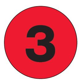 2" #3 Circle Label 500/RL