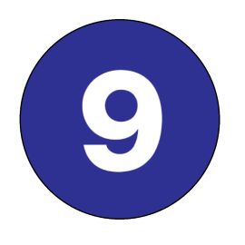 2" #9 Circle Label 500/RL