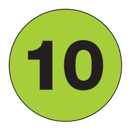 2" #10 Circle Label 500/RL
