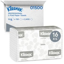Kleenex 01500 White C-Fold Towels - 2400/CS