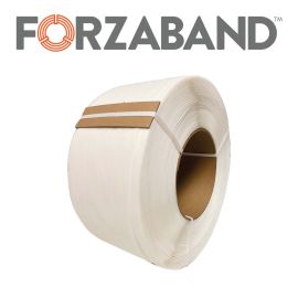3/8" x 12900', .024 Forzaband White Machine Grade PP Strap 60/Skd-8x8 core