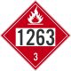 Flammable D.O.T. 4 Digit Placard UN# 1263, 100/PK 10.75