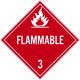 Flammable 3 D.O.T. Placard, 100/PK 10.75