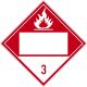 Combustible 3 Blank D.O.T. Placard, 100/PK 10.75