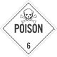 Poison 6 D.O.T. Placard, 100/PK 10.75