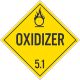 Oxidizer 5.1 D.O.T. Placard, 100/PK 10.75
