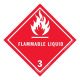 4 x 4” Flammable Liquid 3 Hazmat Label 500/RL