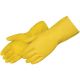 Yellow Flock Lined Unsupported Latex Gloves - 18mil 