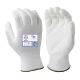 White Nylon Knit PU Palm Dip Gloves 13ga