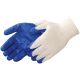 Glove w blu latex dip palm fngrtips 10 gauge natural white shell