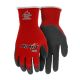 Ninja Red Nylon/Spandex w/Grey Latex Palm Dip Gloves 15ga