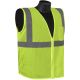 Economy Lime Green Reflective Safety Vest - Zipper Front