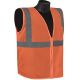 Orange Reflective Safety Vest w/Zipper