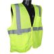 Lime Green Safety Vest - Silver Stripes with Zipper